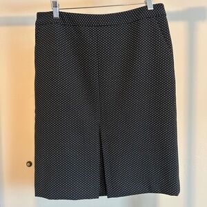 Talbots Black White Rectangle Polka Dot Pencil Skirt